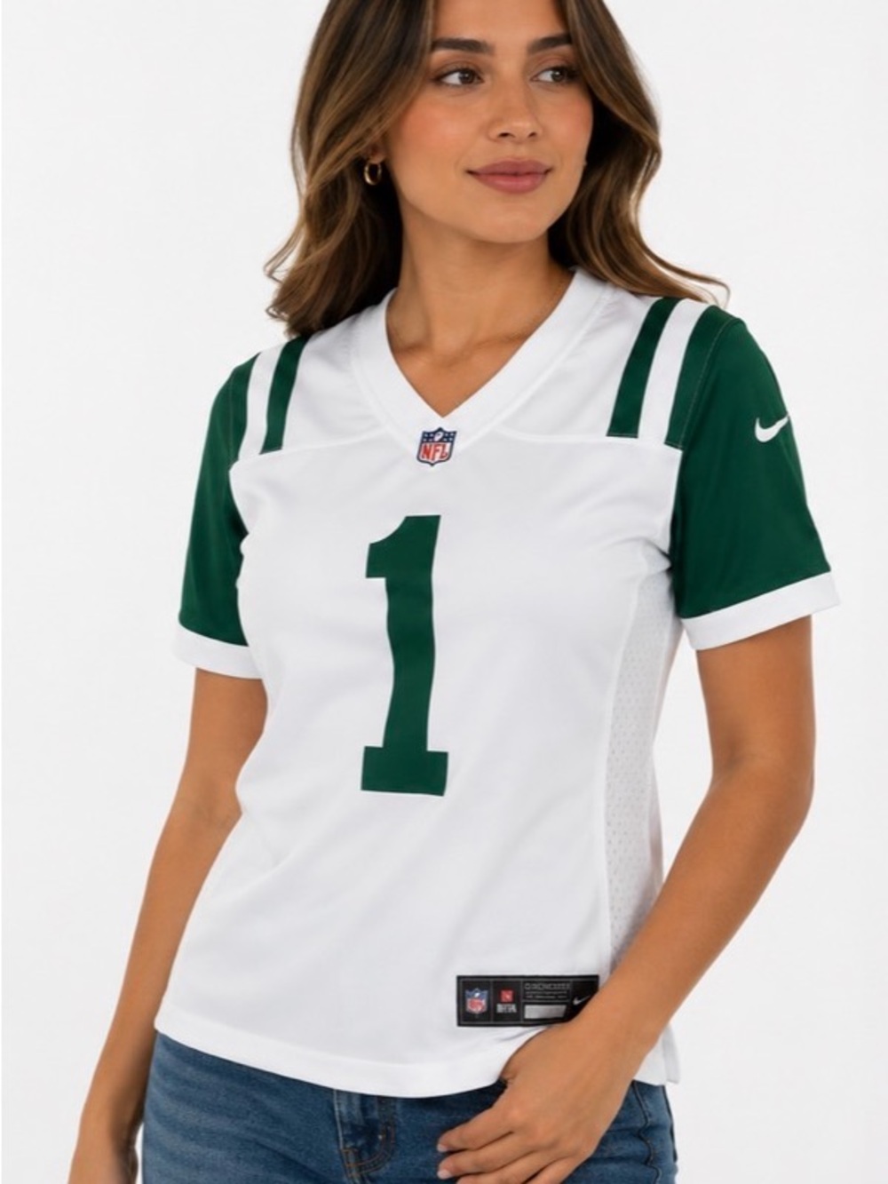 Nike  Ahmad Sauce Gardner #1 New York Jets Women’s White NFL Jersey Size S - New